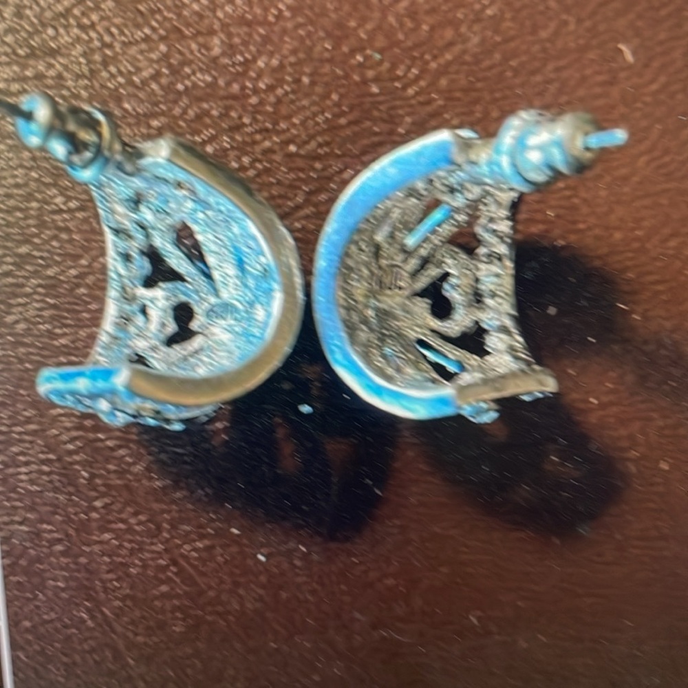 Vtg Kenneth Jay Lane Dome Hoop Earring Post Rhine… - image 4